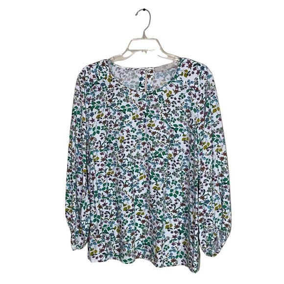 LOFT PLUS Floral Pattern Blouse Round Neck Women's Boho Plus Size 16 - Picture 1 of 11